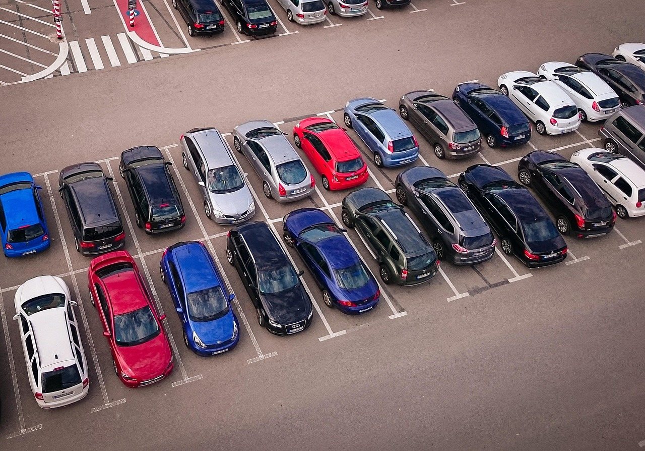 Aerial view of cars parked at RCK Cars